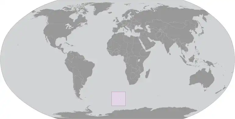 Locator Map of Bouvet Island showing the country on the continent in color