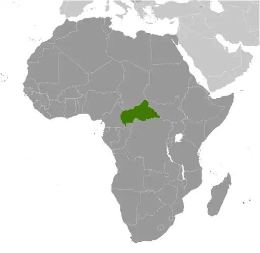 Locator Map of none showing the country on the continent in color