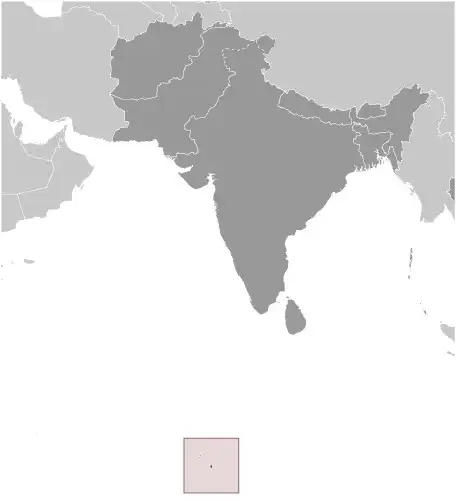 Locator Map of none showing the country on the continent in color
