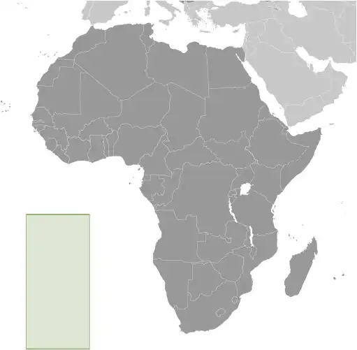 Locator Map of none showing the country on the continent in color